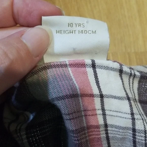 Next pink metallic button down blouse girls size 10 years - Picture 6 of 7